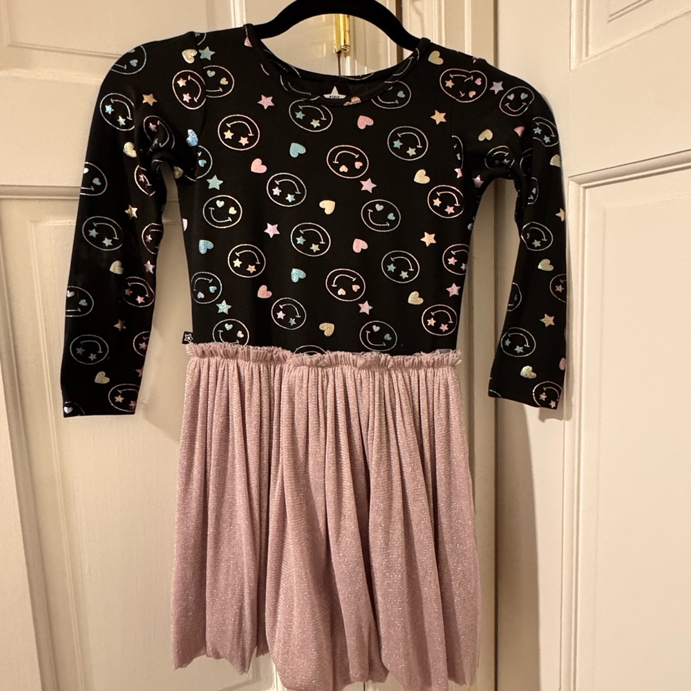 Pixieland Kids Dress with Black and Pink Design